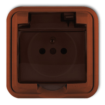 KARLIK LIZA 4GPH-1zd  Gniazdo bryzgoszczelne z uziemieniem 2P+Z (klapka dymna)