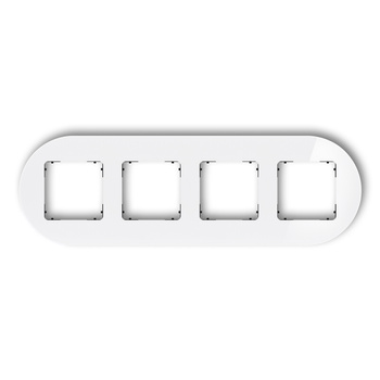 KARLIK ICON 0-12-IRSO-4 Ramka uniwersalna poczwórna okrągła - efekt szkła (ramka: biała; spód: czarny)
