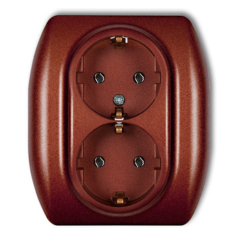 KARLIK TREND 9GP-2s Gniazdo podwójne z uziemieniem SCHUKO 2x(2P+Z) (bez przesłon torów prądowych)