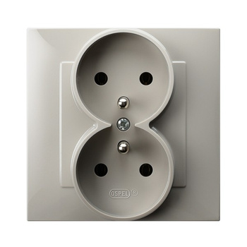 OSPEL SZAFIR GP-2ZZ/83 Gniazdo podwójne z uziemieniem kompletne z ramką