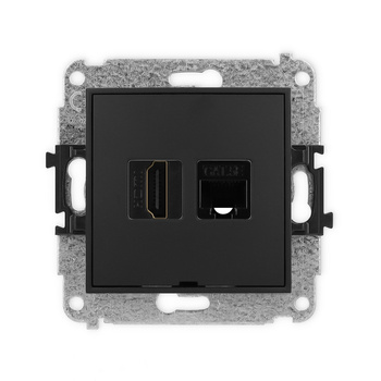 KARLIK ICON 12IGHKBO  Gniazdo pojedyńcze  HDMI 2.0 + gniazda komp. poj. 1xRJ45