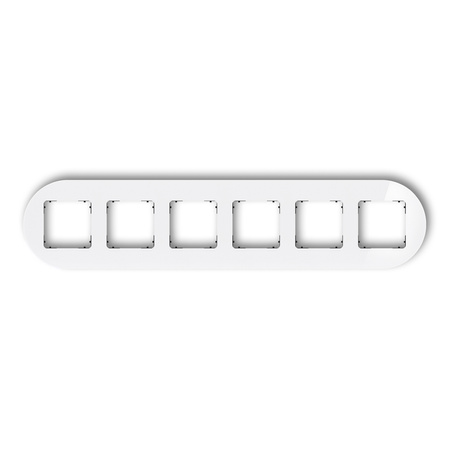 KARLIK ICON 0-12-IRSO-6 Ramka uniwersalna sześciokrotna okrągła - efekt szkła (ramka: biała; spód: czarny)