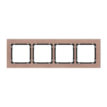 KARLIK DECO 9-12-DRA-4 Ramka uniwersalna poczwórna - aluminium szczotkowane (ramka: kolor miedziany; spód: czarny)