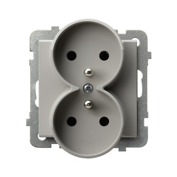 OSPEL SONATA GP-2RRAZ/m/82 Gniazdo podwójne z/u moduł (do ramek 4mm)