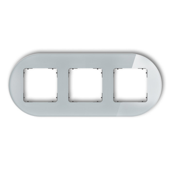 KARLIK ICON 15-28-IRSO-3 Ramka uniwersalna potrójna okrągła - efekt szkła (ramka: szara; spód: grafitowy mat)