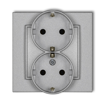 KARLIK MINI 7MGP-2sp  Gniazdo podwójne z uziemieniem SCHUKO 2x(2P+Z) (przesłony torów prądowych)