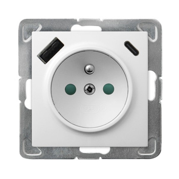 OSPEL IMPRESJA GP-1YZPUSBAC/m/00 Gniazdo z/u, przesłony, ładowarka USB