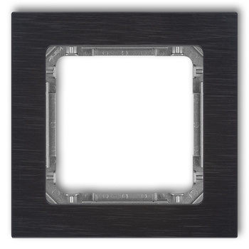 KARLIK DECO 12-11-DRA-1 Ramka uniwersalna pojedyncza - aluminium szczotkowane (ramka: czarna; spód: grafitowy)