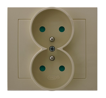 OSPEL KIER GP-2WZP/01 Gniazdo podwójne z uziemieniem z przesłonami