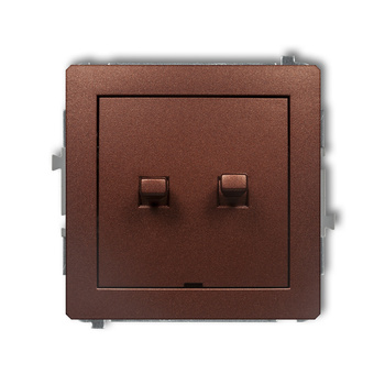 KARLIK DECO 9DWPUS-10.21 Łącznik jednobiegunowy  ze schodowym w stylu amerykańskim (dwa klawisze bez piktogramów