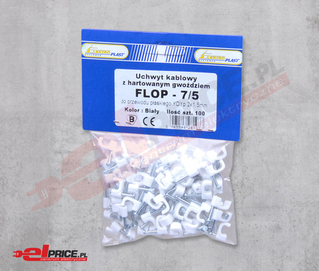 Uchwyt kablowy flop 7/5 płaski ydyp 2x1,5 100szt