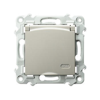 OSPEL SZAFIR GPH-1ZS/m/83/w Gniazdo bryzgoszczelne z uziemieniem schuko IP-44 wieczko w kolorze wyrobu