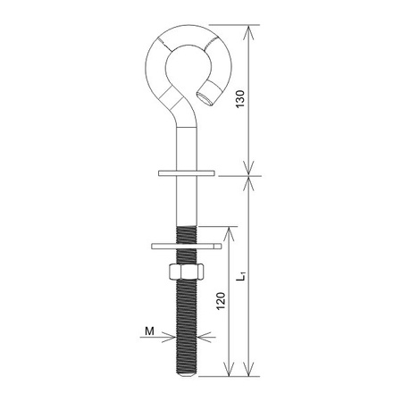 AN-KOM Śruba hakowa M20 x 250 mm P199048