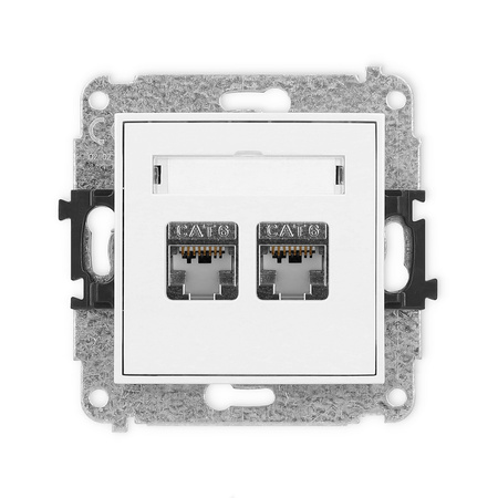 KARLIK MINI MGK-6  Gniazdo komputerowe podwójne 2xRJ45