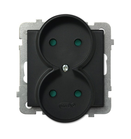 OSPEL SONATA GP-2RRP/m/33 Gniazdo podwójne z przesłonami, moduł