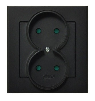 OSPEL SONATA GP-2RP/33 Gniazdo podwójne z przesłonami torów, kompletne