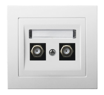 OSPEL KIER GPA-2WF/00 Gniazdo antenowe typu F podwójne biały