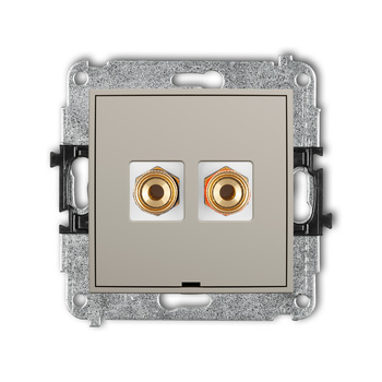 KARLIK MINI 60MGGBO-4 Mechanizm gniazda głośnikowego pojedynczego, bez pola opisowego (typu banan - czerwony i czarny, pozłacany, 4 mm2, skręcany)