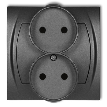 KARLIK LOGO 11LGPR-2p  Gniazdo podwójne do ramki poziomej bez uziemienia 2x2P (przesłony torów prądowych)