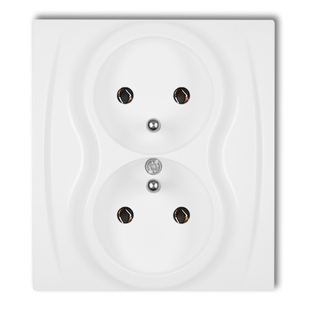 KARLIK LOGO LGP-2z Gniazdo podwójne z uziemieniem 2x(2P+Z) (bez przesłon torów prądowych)