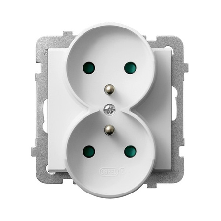 OSPEL SONATA GP-2RRAZP/m/75 Gniazdo podwójne z/u z przesłonami, moduł