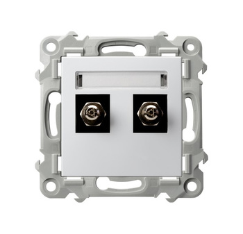 OSPEL SZAFIR GPE-2Z/m/00 Gniazdo ekwipotencjalne podwójne biały