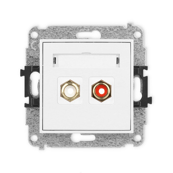 KARLIK MINI MGRCA-2 Gniazdo podwójne RCA (typu cinch - biały i czerwony