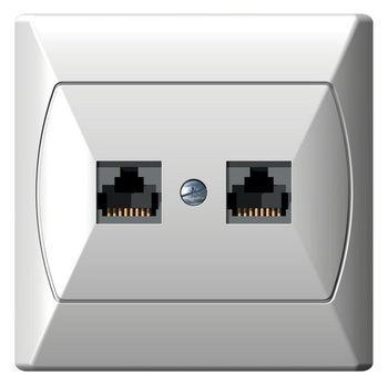 OSPEL AKCENT GPK-2A/K/00 Gniazdo komputerowe podwójne kat. 5e MMC biały