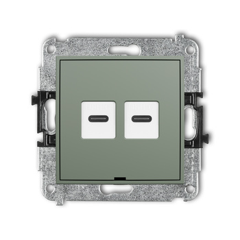 KARLIK MINI 61MGUSBBO-8 Mechanizm gniazda podwójnego 2xUSB C-C, bez pola opisowego
