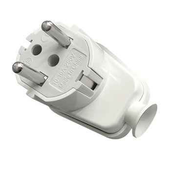 Wtyczka kątowa Uni-Schuko 16A, 230V, biała