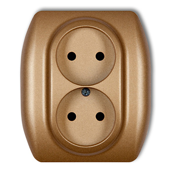 KARLIK TREND 8GP-2p  Gniazdo podwójne bez uziemienia 2x2P (przesłony torów prądowych)