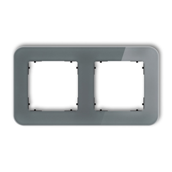 KARLIK ICON 28-12-IRSZ-2 Ramka uniwersalna podwójna zaokrąglona - efekt szkła (ramka: grafitowa; spód: czarny)