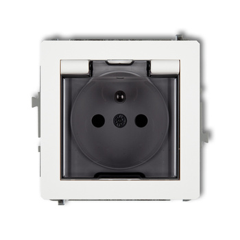 KARLIK DECO 25DGPB-1zdp  Gniazdo bryzgoszczelne z uziemieniem 2P+Z (klapka dymna