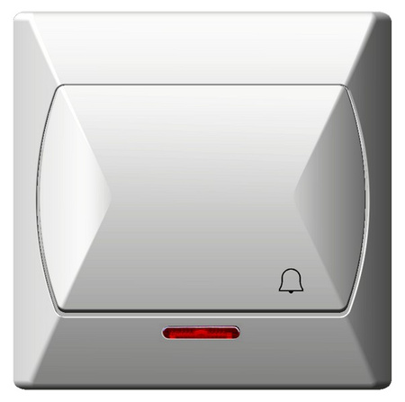 OSPEL AKCENT ŁP-6AS/00 Łącznik zwierny „dzwonek” podświetlany biały