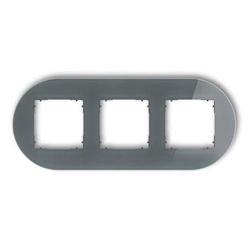 KARLIK ICON 28-28-IRSO-3 Ramka uniwersalna potrójna okrągła - efekt szkła (ramka: grafitowa; spód: grafitowy mat)