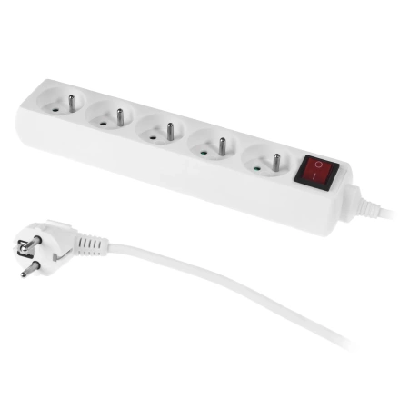 Plastrol Przedłużacz z pięciokrotnym gniazdem ECO 5X2p+z 10A 3m W-97496