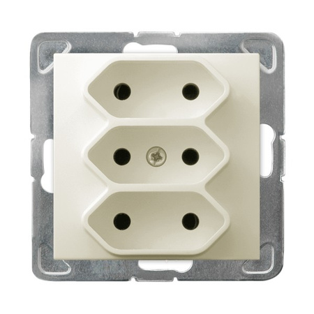 OSPEL IMPRESJA GP-3Y/m/27 Gniazdo potrójne EURO ecru