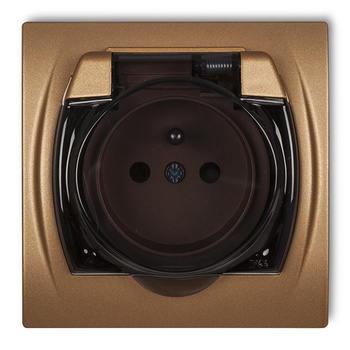 KARLIK LOGO 8LGPB-1zdp  Gniazdo bryzgoszczelne z uziemieniem 2P+Z (klapka dymna