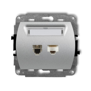 KARLIK TREND 7GTK  Gniazdo telefoniczne pojedyńcze  1xRJ11 + komputerowego pojedynczego 1xRJ45