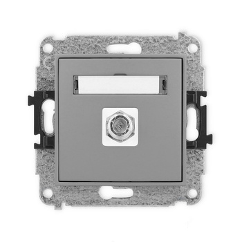 KARLIK MINI 27MGF-1  Gniazdo antenowe pojedyńcze  typu F (SAT) niklowany