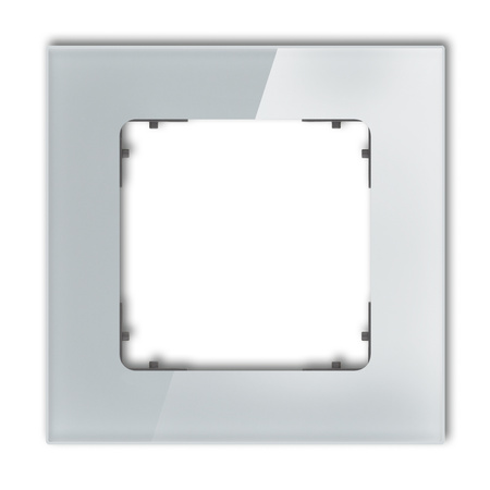 KARLIK ICON 15-28-IRSK-1 Ramka uniwersalna pojedyncza kwadratowa - efekt szkła (ramka: szara; spód: grafitowy mat)