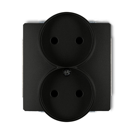 KARLIK DECO 12DGPR-2p  Gniazdo podwójne do ramki bez uziemienia 2x2P (przesłony torów prądowych)