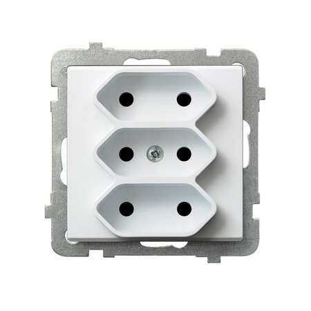 OSPEL SONATA GP-3R/m/75 Gniazdo potrójne EURO biały