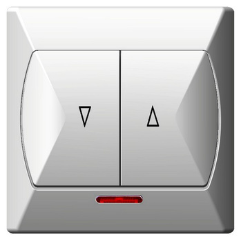 OSPEL AKCENT ŁP-7AS/00 Łącznik żaluzjowy, zwierny, podświetlany biały