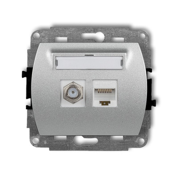 KARLIK TREND 7GFK-1  Gniazdo antenowe pojedyńcze typu F (SAT) + gniazda komp. poj. 1xRJ45