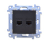 Kontakt Simon 10 c52.01/49 gniazdo komputerowe podwójne rj45 kat. 5e