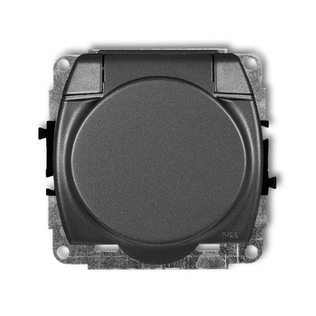 KARLIK TREND 11GPB-1z Mechanizm gniazda bryzgoszczelnego z uziemieniem 2P+Z (klapka grafitowa, bez przesłon torów prądowych)