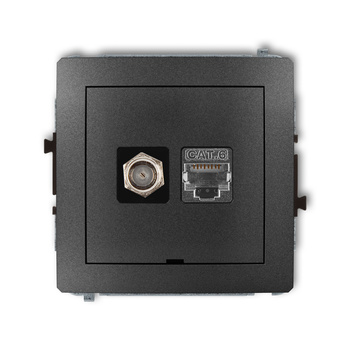 KARLIK DECO 11DGFKBO-5  Gniazdo antenowe pojedyńcze typu F (SAT) + gniazda komp. poj. 1xRJ45