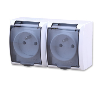 Ospel fala GNH-2HZ/00/d Gniazdo podwójne natynkowe bryzgoszczelne