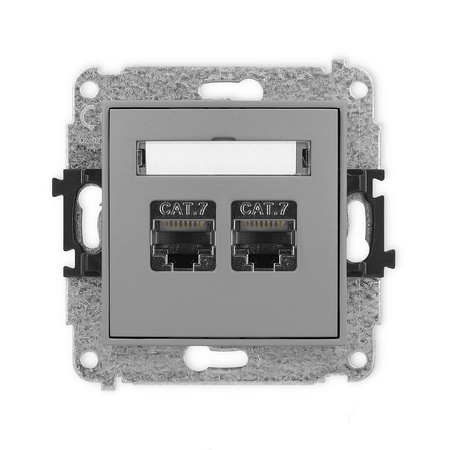 KARLIK MINI 27MGK-10  Gniazdo komputerowe podwójne 2xRJ45